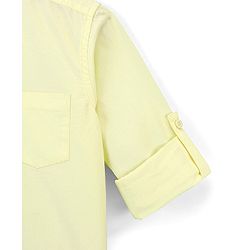 Pine Kids Cotton Woven Full Sleeves Solid Shirt - Yellow