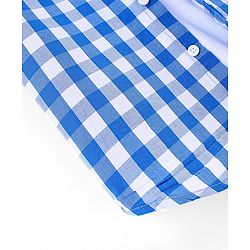 Pine Kids 100% Cotton Half Sleeves Check Shirt with Inner Tee - Blue