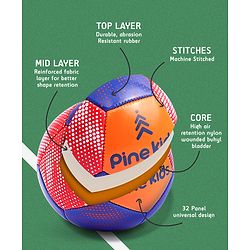Pine Kids Junior Size -2 Football - Multi Colour | High-Quality Stitched Soccer Ball for Boys & Girls | Ideal for Training, Match Play & Practice