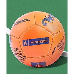 Pine Kids Junior Size - 2 Football - Orange | Durable | High-Quality Stitched Soccer Ball for Boys & Girls | Ideal for Training, Match Play & Practice