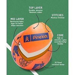 Pine Kids Junior Size - 2 Football - Orange | Durable | High-Quality Stitched Soccer Ball for Boys & Girls | Ideal for Training, Match Play & Practice
