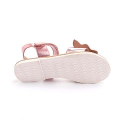 Pine Kids Velcro Closure Sandals with Butterfly Applique - Pink