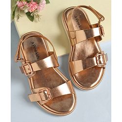 Pine Kids Party Wear Sandals With Buckle Closure - Rose Gold