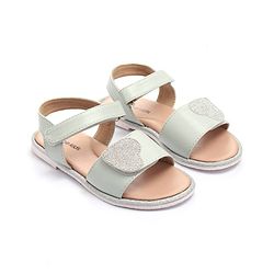 Pine Kids Velcro Closure Sandals with Heart Patch - Blue