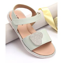 Pine Kids Velcro Closure Sandals with Heart Patch - Blue