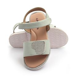 Pine Kids Velcro Closure Sandals with Heart Patch - Blue