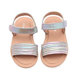 Pine Kids Velcro Closure Sandals with Glitter Embellished - Silver