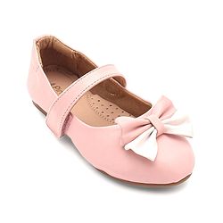 Pine Kids Velcro Closure Bellies with Bow Applique - Pink
