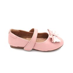 Pine Kids Velcro Closure Bellies with Bow Applique - Pink