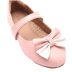 Pine Kids Velcro Closure Bellies with Bow Applique - Pink