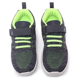 Pine Kids Textured Velcro Closure Sneakers - Dark Grey