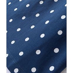 Pine Kids 100% Cotton Knit Half Sleeves Top Polka Dot Print - Navy Blue