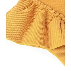 Pine Kids Knitted Ruffle Sleeves Stretchable Solid Top - Mustard Yellow
