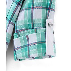 Pine Kids 100% Cotton Full Sleeves Check Shirts - Green
