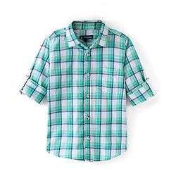 Pine Kids 100% Cotton Full Sleeves Check Shirts - Green
