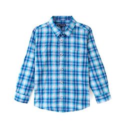 Pine Kids 100% Cotton Full Sleeves Check Shirts - Blue