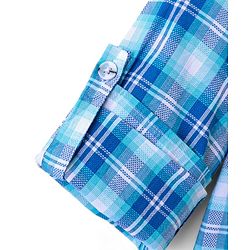 Pine Kids 100% Cotton Full Sleeves Check Shirts - Blue