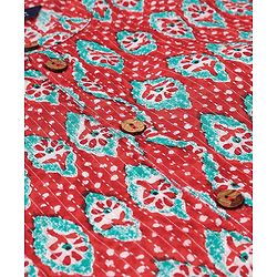Pine Kids Cotton Full Sleeves Floral Printed Kurta & Pajama Set- Red