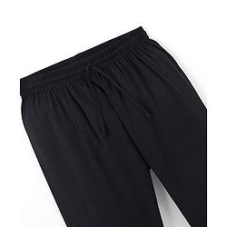 Pine Kids Cotton Solid Full Length Pyjama - Black