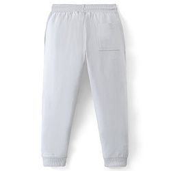 Pine Kids 100% Cotton Knit Full Length Track Pants with Leopard Print - Grey