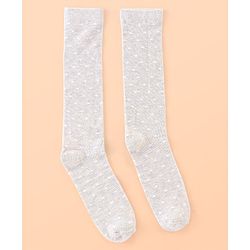 Pine Kids Knee Length Socks with Antimicrobial Finish Dotted Design Pack of 3 (Color May Vary)