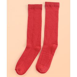 Pine Kids Knee Length Socks with Antimicrobial Finish Solid Colors Pack of 3 (Color May Vary)