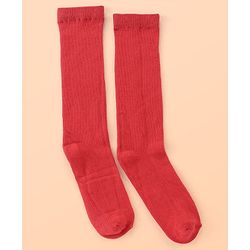 Pine Kids Knee Length Socks with Antimicrobial Finish Solid Colors Pack of 3 (Color May Vary)