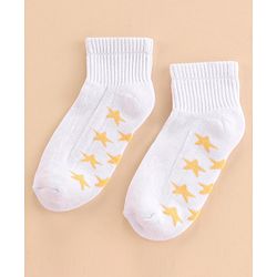 Pine Kids Cotton Ankle Length Socks With Silvadur Antimicrobial Finish Stars Design Pack Of 3 (Color May Vary)