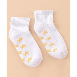 Pine Kids Cotton Ankle Length Socks With Silvadur Antimicrobial Finish Stars Design Pack Of 3 (Color May Vary)