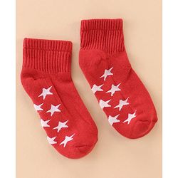 Pine Kids Cotton Ankle Length Socks With Silvadur Antimicrobial Finish Stars Design Pack Of 3 (Color May Vary)