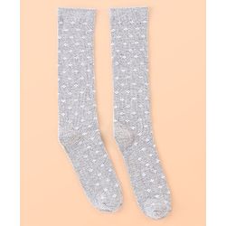 Pine Kids Cotton Knee Length Socks With Silvadur Antimicrobial Finish Floral Design Pack Of 3 (Color May Vary)