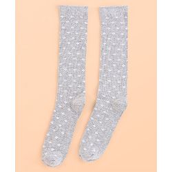 Pine Kids Cotton Knee Length Socks With Silvadur Antimicrobial Finish Floral Design Pack Of 3 (Color May Vary)