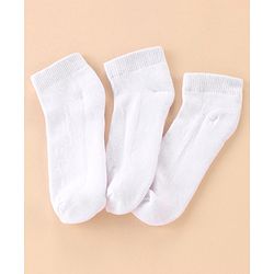 Pine Kids Cotton Ankle Length Socks With Silvadur Antimicrobial Finish Solid Pack Of 3 (Color May Vary)