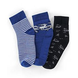 Pine Kids Cotton Blend Ankle Length Socks Striped Pack of 3 (Colour May Vary)