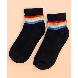 Pine Kids Cotton Ankle Length Socks With Silvadur Antimicrobial Finish Stripes Design Pack Of 5 (Color May Vary)