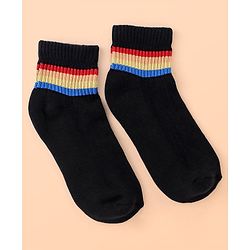 Pine Kids Cotton Ankle Length Socks With Silvadur Antimicrobial Finish Stripes Design Pack Of 5 (Color May Vary)