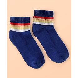 Pine Kids Cotton Ankle Length Socks With Silvadur Antimicrobial Finish Stripes Design Pack Of 5 (Color May Vary)