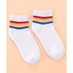 Pine Kids Cotton Ankle Length Socks With Silvadur Antimicrobial Finish Stripes Design Pack Of 5 (Color May Vary)
