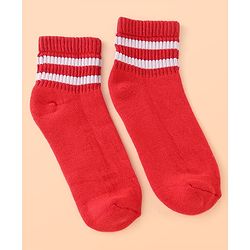Pine Kids Cotton Ankle Length Socks With Silvadur Antimicrobial Finish Stripes Design Pack Of 5 (Color May Vary)