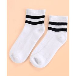 Pine Kids Cotton Ankle Length Socks With Silvadur Antimicrobial Finish Stripes Design Pack Of 5 (Color May Vary)