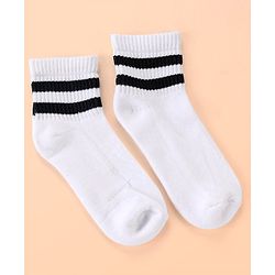 Pine Kids Cotton Ankle Length Socks With Silvadur Antimicrobial Finish Stripes Design Pack Of 5 (Color May Vary)