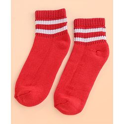 Pine Kids Cotton Ankle Length Socks With Silvadur Antimicrobial Finish Stripes Design Pack Of 5 (Color May Vary)