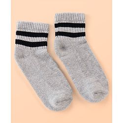 Pine Kids Cotton Ankle Length Socks With Silvadur Antimicrobial Finish Stripes Design Pack Of 5 (Color May Vary)