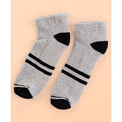 Pine Kids Cotton Ankle Length Socks With Silvadur Antimicrobial Finish Stripes Design Pack Of 5 (Color May Vary)