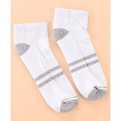 Pine Kids Cotton Ankle Length Socks With Silvadur Antimicrobial Finish Stripes Design Pack Of 5 (Color May Vary)