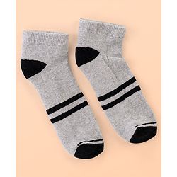 Pine Kids Cotton Ankle Length Socks With Silvadur Antimicrobial Finish Stripes Design Pack Of 5 (Color May Vary)