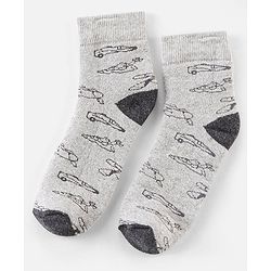 Pine Kids Cotton Blend Ankle Length Socks Car Design Pack of 3 (Colour May Vary)