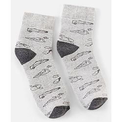 Pine Kids Cotton Blend Ankle Length Socks Car Design Pack of 3 (Colour May Vary)