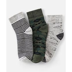 Pine Kids Cotton Blend Ankle Length Socks Car Design Pack of 3 (Colour May Vary)