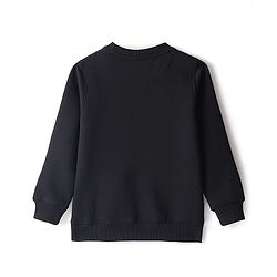 Pine Kids Full Sleeves Round Neck Biowashed Sweat Shirt Text Print - Jet Black